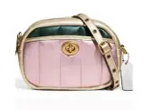 Coach Metallic Quilted Soft Leather Color-Block Small Camera Bag $375 NWT