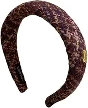 Plaid Oval Fabric Hair Hoop For Women Stylish And Comfortable Home Hair Accessory(Red)
