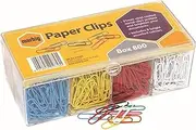 Marbig 975262 Paper Clips asstd Colours Box 800 asstd