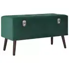 vidaXL Bench with Storage Compartment Green 80 cm Velvet HEE