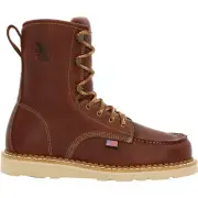 Georgia Wedge Moc Toe GB00480 Mens Brown Wide Leather Work & Safety Boots