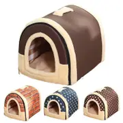 XL Size Pet House Kennel Soft Igloo Beds Cave Cat Puppy Bed Warm Cushion Fold
