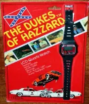TV's THE DUKES OF HAZZARD lcd QUARTZ WATCH Mint Carded NOS Old Store Stock MOC !