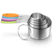 5 Pack Stainless Steel Measuring Cups Set Stackable Measuring Scoop for Baking