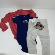 Carter's Baby Boy's 3-Piece Matching Outfit Set hunk Monkey Size 9 months