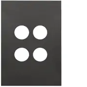 Hager WBQSP4-MB Finesse Series Grid Plate & Cover, Switch Plate, 4 Gang, Less Mech, Flush, Vertical/Horizontal, Matt Black