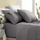1000 Thread Count Silky BAMBOO COTTON Hybrid Blend Bed Sheet Set KING CHARCOAL