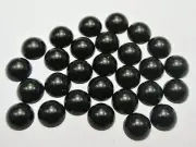100 Black Acrylic Half Pearl Flatback Round Bead 12mm Scrapbook Craft
