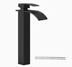 Hoimpro Tall Waterfall Spout Bathroom Faucet,Single HandleBathroom Sink Faucet,