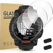 Suoman 3-pack for Garmin instinct 3 45mm AMOLED/Solar Screen Protector, Charger Port + [Anti Scratch] 9H Tempered Glass Protective Film