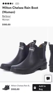 Barbour Wilton Chelsea Rain Boot New Size 6