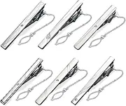 [SNSYGN] 6 Pack Men's Tie Clips, Silver Tie Clip Square Edges Tie Pin Tack Pins for Wedding Anniversary Business Fashion Designs, One size, Iron, Diamond