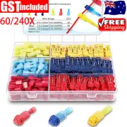 60/240X T-Tap Electrical Cable Connectors Wire Crimp Terminals Quick Splice Kit