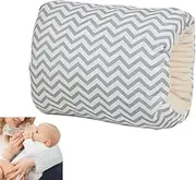 HIDETEX Cotton Nursing Pillow for Breastfeeding & Bottle Feeding - Skin-Friendly Washable Mini Arm Pillow with Ergonomic Support & Portable Design for Mom (Wave)