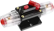 INFINAUTO 1 Set DC 12V- 48V 60Amp Circuit Breaker with Manual Reset Black Red Stylish Design