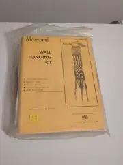 Vintage Macrame 32" Wall Hanging Kit Boho Mustard Brown Driftwood Mounting