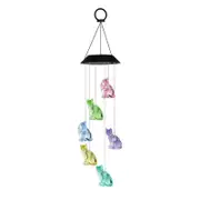 Solar Wind Chimes Color Changing Cat Wind Chimes Decoration Lights