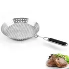 Grill Pan Multi Holes Oil Draining Barbecue Plate for Fishing Camping Baking
