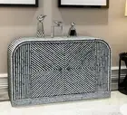CARRERA MOTHER OF PEARL BUFFET/SIDEBOARD 2 DOORS/1 SHELF BLACK & WHITE PATTERN