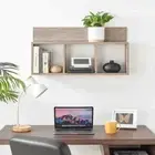 Weathered Oak 3 Cube Home Decor Floating Wall Shelf With Display Ledge