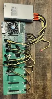 8 GPU Riser-less Crypto Miner Motherboard CPU RAM 2400W PSU - ETH BTC RVN -New✈️