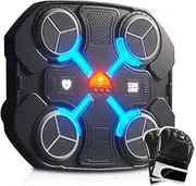 NAVESO Music Boxing Machine, Smart Music Boxing Machine with Gloves, Wall Mounted Bluetooth Boxing Equipment Punching Pads With LED Light and Speaker for Kids/Adults/Home Workou, USB Charging