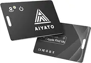 SmartCard Wallet Tracker Card Compatible with Apple Find My App(iOS Only), Rechargeable Item Finder Card for Wallet Luggage Key Passport Tracker with Chain Hole