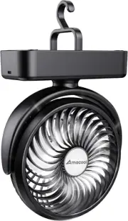 Portable Camping Fan LED Lantern- 40H Work Time Rechargeable Battery Operated