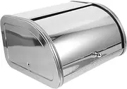 Food Containers Bread Holder Desktop Food containers Metal Box Stainless Steel Box Food Containers with Lids (Color : Silver, Size : 30x27.8cm)