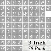3 Inch Alphabet Letter Stencils for Painting - 70 Pack Letter and Number Stencil Templates with Signs for Painting on Wood, Reusable Numbers and Letters Stencils for Chalkboard Wood Signs & Wall Art