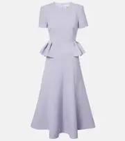 [Roland Mouret] Roland Mouret Peplum crêpe midi dress AU 12 blue