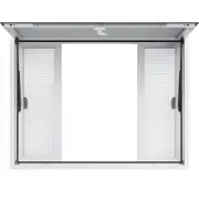 Concession Window 48"x36", Aluminum Alloy Food Truck Service Window with 4 Horizontal Sliding Windows & Awning Door & Drag Hook, Up to 85 Degrees Serving Window for Food Truck Concession