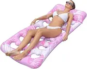Inflatable Pool Floats Lounger for Adults, Pool Float Lounge,Tanning Pool Lounge, Water Floating Recliner Chair, with Water Flow Holes, for Swimming Pool, Sunbath Tanning, Summer Beach