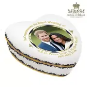 Prince Harry and Meghan Royal Wedding China Heart Box by Leonardo LP18088 - New