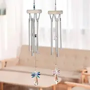 Wind Chimes Outdoor Aluminum Rod Crystal Wind Chime Home Decoration Wall Hanging Creative Girl Gift Home Pendant Decoration Memorial Wind Chime (Color : Pink)