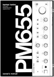 Harman Kardon PM655 Amplifier Owners Manual