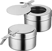 2pcs Stainless Steel Chafing Fuel Holder,Chafing Sterno Fuel Canned Heat Holders with Cover for Chafing Dish,and Buffet, Barbecue,Party Supplies,Catering Events