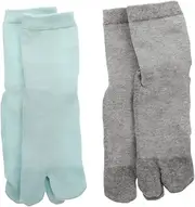 COLLBATH Socks 2 Pack Split Toe Socks Lightweight Girls Socks Cotton Wear-Resistant Simple Style Your Dress Decorate Your Legs