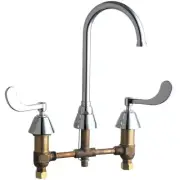 Chicago Faucets 786-GN2FCABCP Deck Mount 8-Inch Widespread Kitchen Faucet wit...