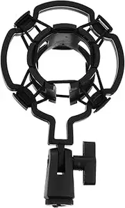 Toddmomy Shockmount for Microphone Vibration Clip with Angle for Mic Mounting Durable Plastic Design for Condenser Mics Black