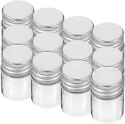 Luxshiny 12Pcs Mini Glass Jars with Aluminum Screw Lids: Sealed Small Containers for Seasonings, Spices and DIY Art Craft Storage - 5ml