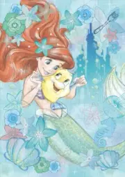 Epoch 108pc Disney Ariel Cobalt Blue Puzzle 18.2x25.7cm w/ Glue & Spatula
