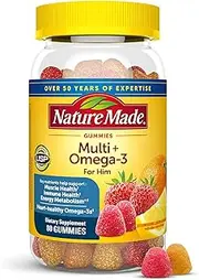 Nature Made Men's Multivitamin + Omega-3 Gummies, 80 Count for Daily Nutritional Support† (Packaging May Vary)
