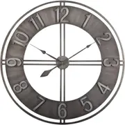 French provincial 80cm round metal wall clock
