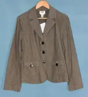 TALBOTS Designer Herringbone Equestrian Blazer Jacket Size 14 NEW!!!
