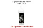 2 x 355ML Squeeze Sauce Bottles Condiment Ketchup Vinegar Soy Mustard Kitchen