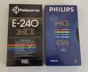 VHS Blank Video Tapes x 2 New & Sealed / Each is 4 Hours - Palsonic & Philips