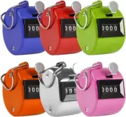 Pack of 6 Color Hand Held Tally Counter 4 Digit Mechanical Palm Clicker Count...