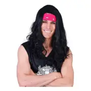 NEW Tom Foolery Ritchie Long Black With Headband Wig By Spotlight