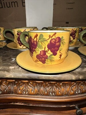 Casa Vero By Black Coffee Or Tea Cup With Saucers